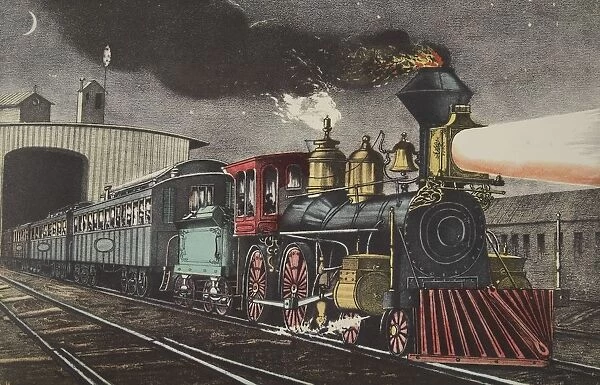 The Night Express: The Start, pub. 1871, Currier & Ives (Colour Lithograph)
