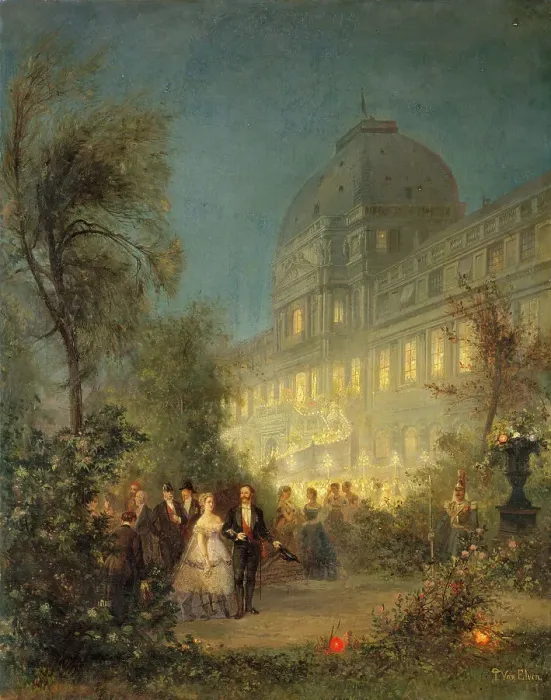 Framed Print : Night fete at Tuileries, June 10, 1867, on the occasion of the visit of foreign sovereigns to the... Creator: Pierre Henri Tetar Van Elven Framed Print : Night fete at Tuileries, June 10, 1867, on the occasion of the visit of foreign sovereigns to the... Creator: Pierre Henri Tetar Van Elven