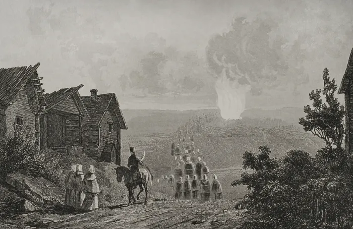 Framed Print : Night fires on the eve of the Feast of Saint John, Russia, 1839. Creator: Augustin Francois Lemaitre Framed Print : Night fires on the eve of the Feast of Saint John, Russia, 1839. Creator: Augustin Francois Lemaitre