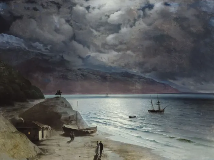 Framed Print : Night at Gurzuf, 1891. Artist: Aivazovsky, Ivan Konstantinovich (1817-1900) Framed Print : Night at Gurzuf, 1891. Artist: Aivazovsky, Ivan Konstantinovich (1817-1900)
