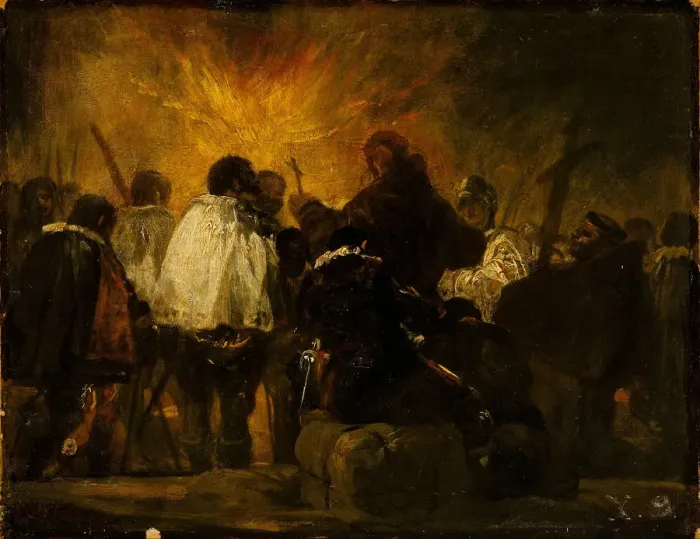 Framed Print : Night of the Inquisition. Artist: Goya, Francisco, de (1746-1828) Framed Print : Night of the Inquisition. Artist: Goya, Francisco, de (1746-1828)