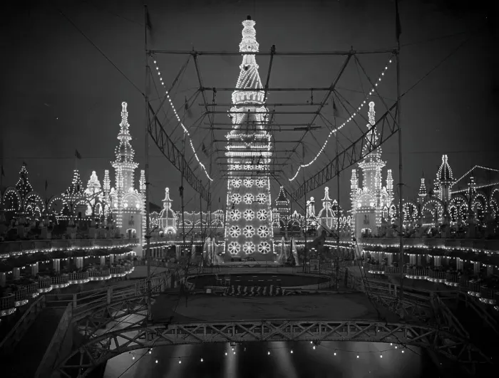 Framed Print : Night in Luna Park, Coney Island, N.Y. c1905. Creator: Unknown Framed Print : Night in Luna Park, Coney Island, N.Y. c1905. Creator: Unknown