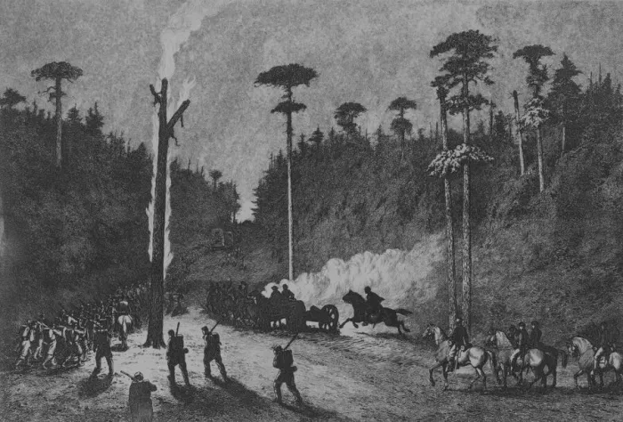 Framed Print : A Night March, Plate 16 from Life Studies of the Great Army, 1876 Framed Print : A Night March, Plate 16 from Life Studies of the Great Army, 1876