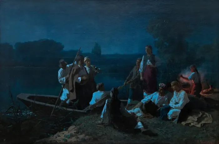 Framed Print : The night before Pentecost in the Ukraine, 1878. Artist: Trutovsky, Konstantin Alexandrovich (1826-1893) Framed Print : The night before Pentecost in the Ukraine, 1878. Artist: Trutovsky, Konstantin Alexandrovich (1826-1893)