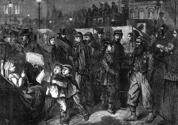 Framed Print : Night scene in Bordeaux, 1871. Creator: Unknown Framed Print : Night scene in Bordeaux, 1871. Creator: Unknown