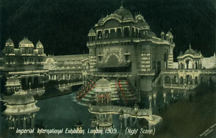 Framed Print : Night scene at the Imperial International Exhibition, White City, London, 1909 Framed Print : Night scene at the Imperial International Exhibition, White City, London, 1909
