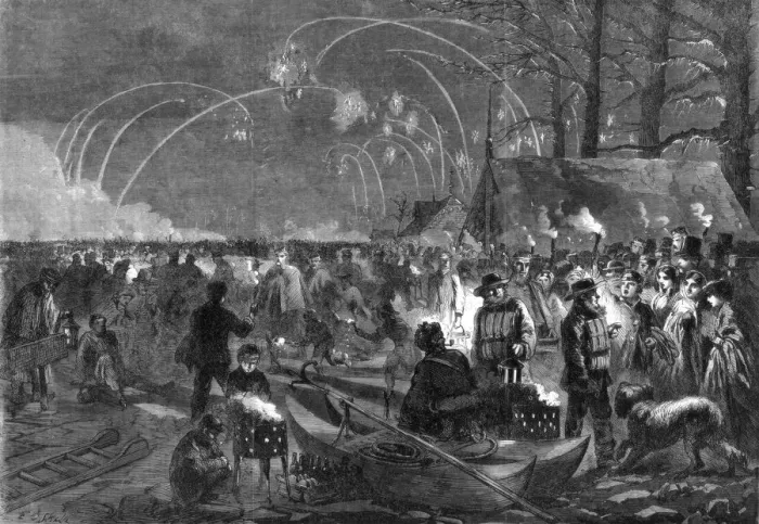 Framed Print : Night secene on the Serpentine, London, 19th century Framed Print : Night secene on the Serpentine, London, 19th century