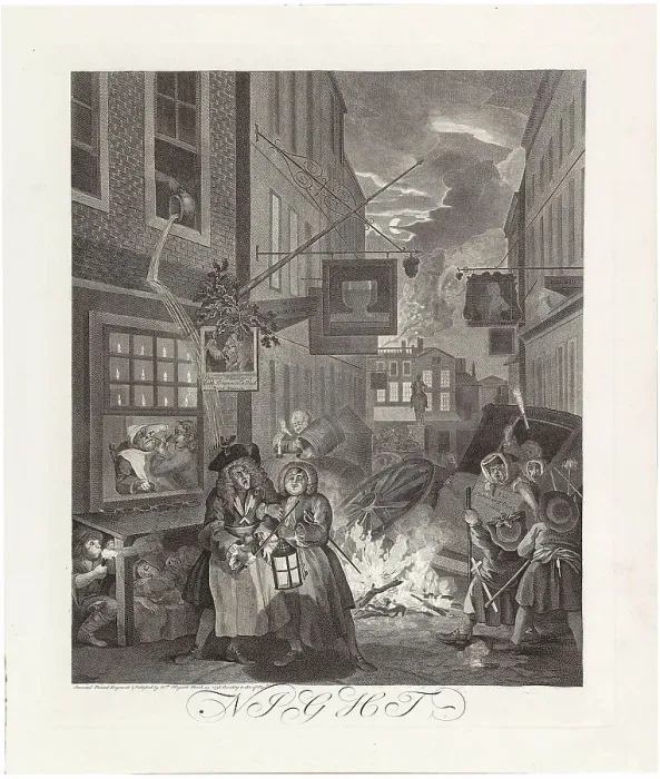 Framed Print : Night, From the Series The Four Times of the Day, 1738. Creator: Hogarth, William (1697-1764). Night, From the Series The Four Times of the Day, 1738. Creator: Hogarth, William (1697-1764) Framed Print : Night, From the Series The Four Times of the Day, 1738. Creator: Hogarth, William (1697-1764). Night, From the Series The Four Times of the Day, 1738. Creator: Hogarth, William (1697-1764)