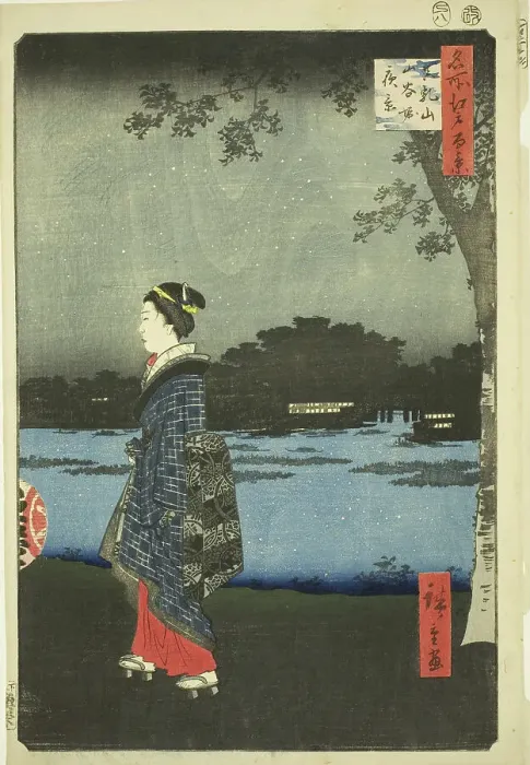 Framed Print : Night View of Matsuchi Hill and the San'ya Canal (Matsuchiyama San'yabori yakei), from the... 1857. Creator: Ando Hiroshige Framed Print : Night View of Matsuchi Hill and the San'ya Canal (Matsuchiyama San'yabori yakei), from the... 1857. Creator: Ando Hiroshige