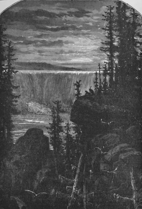 Framed Print : A Night View of Niagara in Olden Time, 1883 Framed Print : A Night View of Niagara in Olden Time, 1883