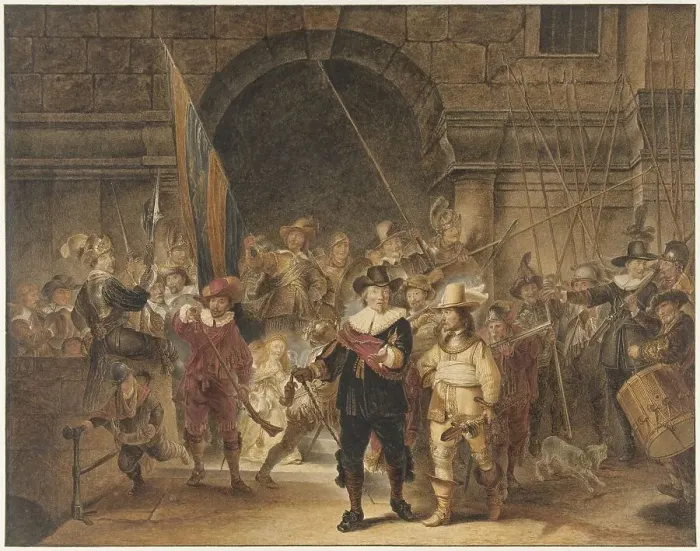 Framed Print : The Night Watch, 1779. Creators: Jacob Cats, Gerrit Lundens Framed Print : The Night Watch, 1779. Creators: Jacob Cats, Gerrit Lundens