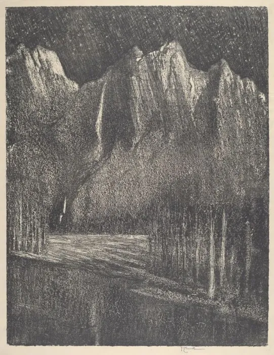 Framed Print : Night in the Yosemite, 1912. Creator: Joseph Pennell Framed Print : Night in the Yosemite, 1912. Creator: Joseph Pennell