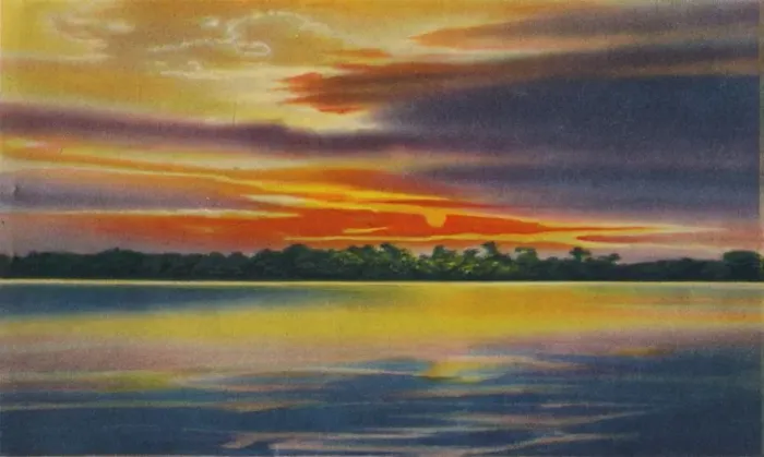 Framed Print : Nightfall on the Magdalena River, Barranquilla, c1940s Framed Print : Nightfall on the Magdalena River, Barranquilla, c1940s