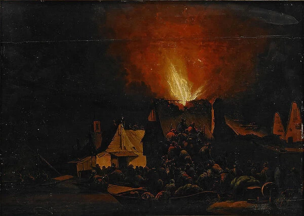 Nightfire, 1660. Artist: Vosmaer, Daniel (1622-1669  /  70)