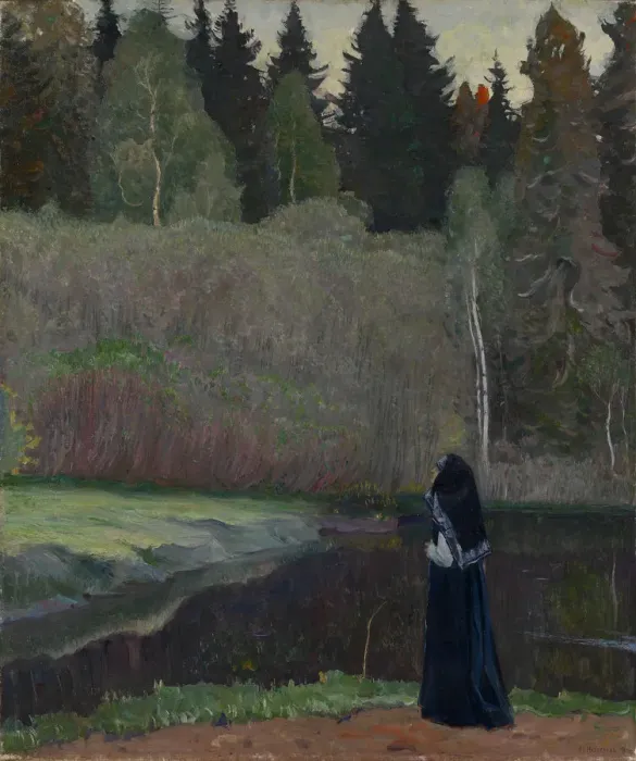 Framed Print : The Nightingale is Singing, 1918. Artist: Nesterov, Mikhail Vasilyevich (1862-1942) Framed Print : The Nightingale is Singing, 1918. Artist: Nesterov, Mikhail Vasilyevich (1862-1942)