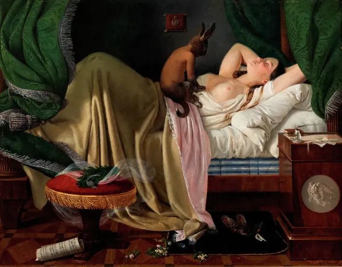 Framed Print : Nightmare, 1846. Creator: Ditlev Blunck Framed Print : Nightmare, 1846. Creator: Ditlev Blunck