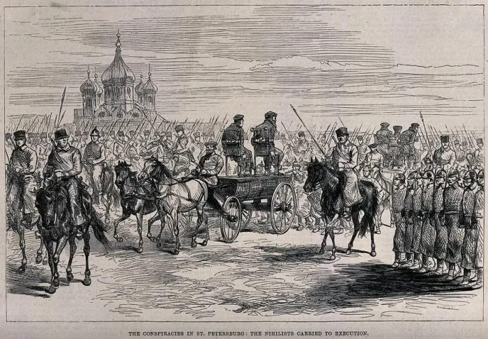 Framed Print : The Nihilists carried to Execution in St. Petersburg, ca 1881. Artist: Anonymous Framed Print : The Nihilists carried to Execution in St. Petersburg, ca 1881. Artist: Anonymous