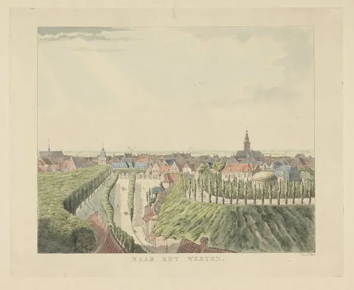 Framed Print : Nijmegen, view from the Belvédère to the West, 1815-1824. Creator: Derk Anthony van de Wart Framed Print : Nijmegen, view from the Belvédère to the West, 1815-1824. Creator: Derk Anthony van de Wart