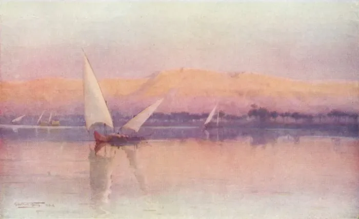 Framed Print : A Nile Afterglow, c1880, (1904). Artist: Robert George Talbot Kelly Framed Print : A Nile Afterglow, c1880, (1904). Artist: Robert George Talbot Kelly