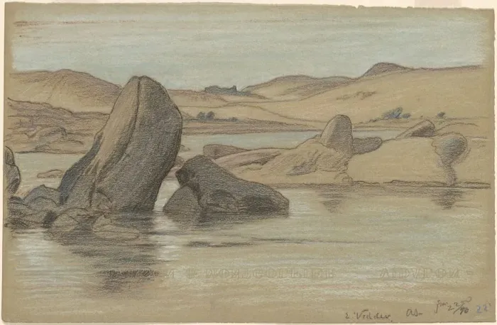 Framed Print : Nile Journey, No. 22, 1890. Creator: Elihu Vedder Framed Print : Nile Journey, No. 22, 1890. Creator: Elihu Vedder