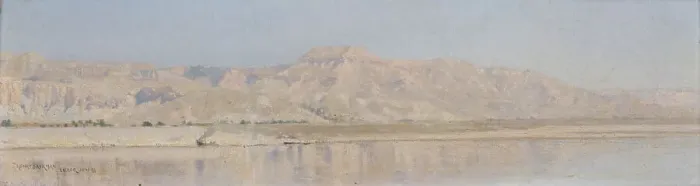 Framed Print : The Nile - Luxor (Mountains of Thebes), 1891. Creator: Henry Brokman Framed Print : The Nile - Luxor (Mountains of Thebes), 1891. Creator: Henry Brokman