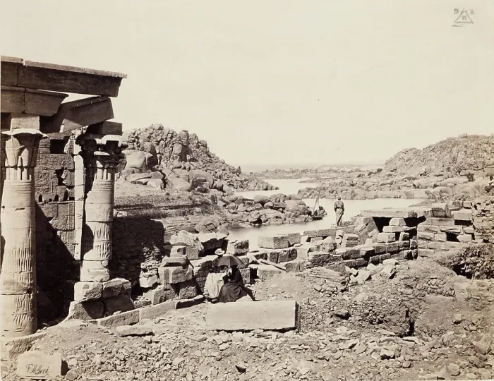 Framed Print : The Nile Above Philae, c1870. Creator: Frank Mason Good Framed Print : The Nile Above Philae, c1870. Creator: Frank Mason Good