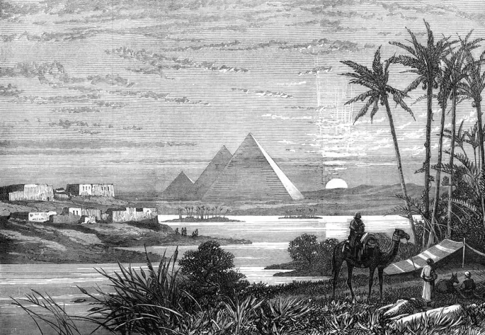 Framed Print : The Nile and the Pyramids from the Boulak road, 1874 Framed Print : The Nile and the Pyramids from the Boulak road, 1874
