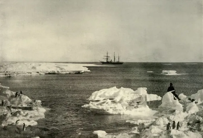 Framed Print : The Nimrod Lying Off The Penguin Rookery, c1908, (1909) Framed Print : The Nimrod Lying Off The Penguin Rookery, c1908, (1909)