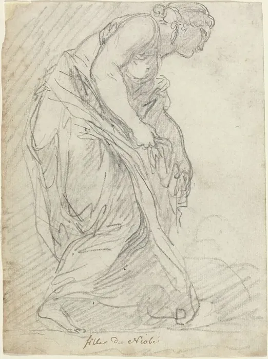 Framed Print : One of Niobe's Daughters, 1752 / 1756. Creator: Augustin Pajou Framed Print : One of Niobe's Daughters, 1752 / 1756. Creator: Augustin Pajou