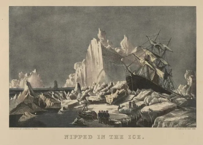 Framed Print : Nipped in the Ice, 1876-94. 1876-94. Creators: Nathaniel Currier, James Merritt Ives Framed Print : Nipped in the Ice, 1876-94. 1876-94. Creators: Nathaniel Currier, James Merritt Ives