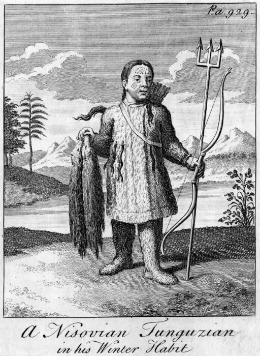Framed Print : A Nisovian Tunguzian in his Winter Habit, c18th century Framed Print : A Nisovian Tunguzian in his Winter Habit, c18th century