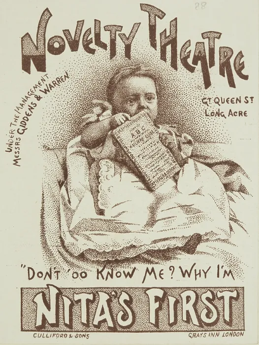 Framed Print : Nita's First at the Novelty Theatre, late 19th century. Creator: Unknown. Nita's First at the Novelty Theatre, late 19th century. Creator: Unknown Framed Print : Nita's First at the Novelty Theatre, late 19th century. Creator: Unknown. Nita's First at the Novelty Theatre, late 19th century. Creator: Unknown