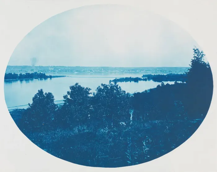 Framed Print : No. 139a. Head of Niota Chute with Closing Dam [near Fort Madison, Iowa], 1885