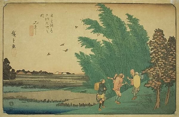 No. 56: Mieji, from the series 'Sixty-nine Stations of the Kisokaido (Kisokaido...', c. 1835 / 38. Creator: Ando Hiroshige. No. 56: Mieji, from the series 'Sixty-nine Stations of the Kisokaido (Kisokaido...', c. 1835 / 38)