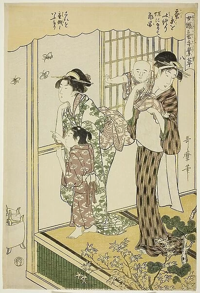 No. 8 (hachi), from the series 'Women Engaged in the Sericulture Industry (Joshoku... c. 1798 / 1800. Creator: Kitagawa Utamaro. No. 8 (hachi), from the series 'Women Engaged in the Sericulture Industry (Joshoku... c. 1798 / 1800)