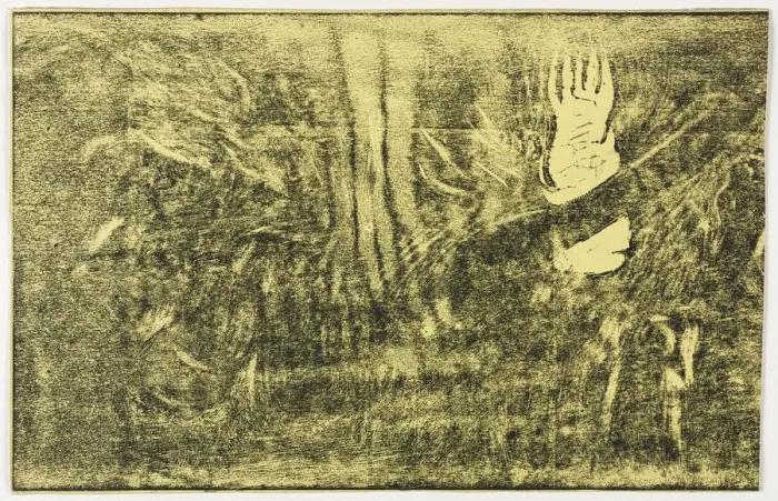 Framed Print : Noa Noa: The Devil Speaks (Mahna No Varua Ino) (recto), 1893-1894. Creator: Paul Gauguin (French Framed Print : Noa Noa: The Devil Speaks (Mahna No Varua Ino) (recto), 1893-1894. Creator: Paul Gauguin (French