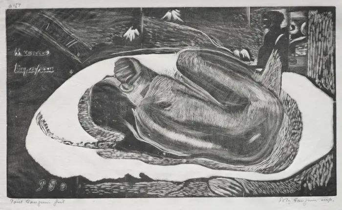 Framed Print : Noa Noa: Manao Yupapau ( Watched by the Spirts of the Dead), 1893-94. Creator: Paul Gauguin Framed Print : Noa Noa: Manao Yupapau ( Watched by the Spirts of the Dead), 1893-94. Creator: Paul Gauguin