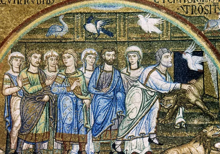 Framed Print : Noah freeing the animals from the ark, Saint Mark's Basilica, Venice, Italy, 12th-14th century. Creator: Unknown