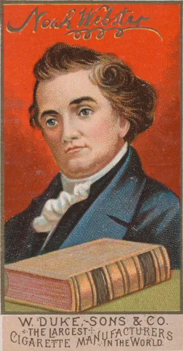 Framed Print : Noah Webster, from the series Great Americans (N76) for Duke brand cigarettes, 1888 Framed Print : Noah Webster, from the series Great Americans (N76) for Duke brand cigarettes, 1888