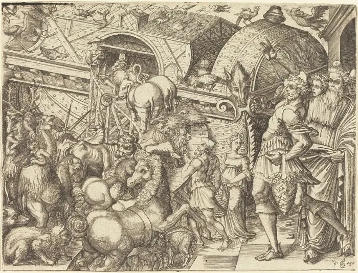 Framed Print : Noah's Ark. Creator: Pierre Woeiriot Framed Print : Noah's Ark. Creator: Pierre Woeiriot
