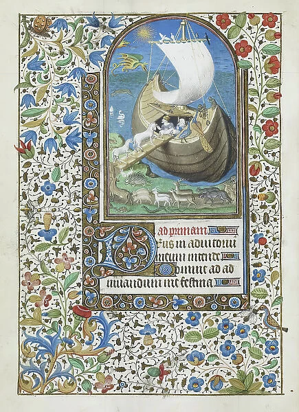 Noah's Ark, leaf from Book of Hours, c1465-1470. Creator: Unknown