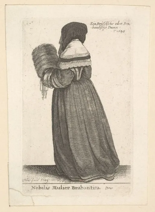 Framed Print : Nobilis Mulier Brabantica, (Noblewoman from Brabant), 1648. Creator: Wenceslaus Hollar Framed Print : Nobilis Mulier Brabantica, (Noblewoman from Brabant), 1648. Creator: Wenceslaus Hollar