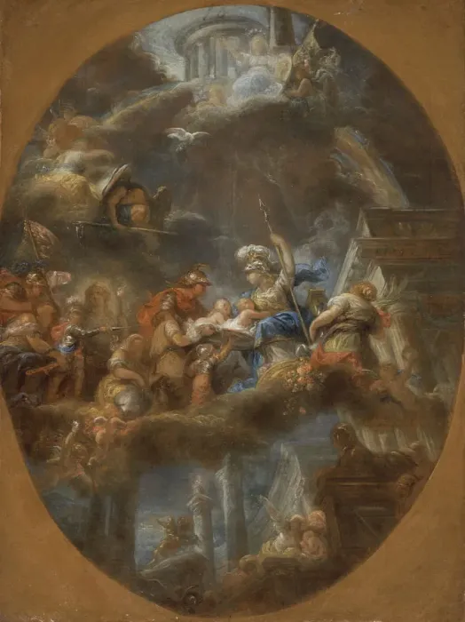 Framed Print : Nobility Offering the Imperial Russian Children to Minerva, c. 1795. Artist: Doyen, Gabriel Francois (1726-1806) Framed Print : Nobility Offering the Imperial Russian Children to Minerva, c. 1795. Artist: Doyen, Gabriel Francois (1726-1806)