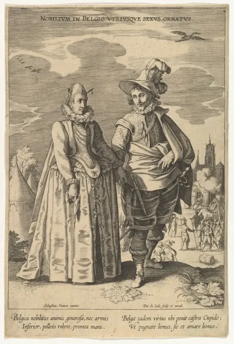 Framed Print : Nobilium in Belgio Utriusque Sexus Ornatus, from Fashions of Different Nations. n. d Framed Print : Nobilium in Belgio Utriusque Sexus Ornatus, from Fashions of Different Nations. n. d