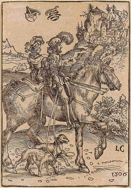 Noble couple riding out to hunt, 1506. Creator: Cranach, Lucas, the Elder (1472-1553)