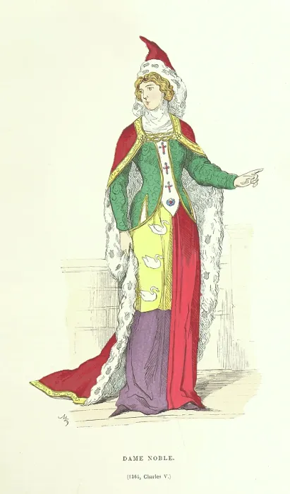 Framed Print : Noble lady, 1364, (1882). Creator: Unknown Framed Print : Noble lady, 1364, (1882). Creator: Unknown