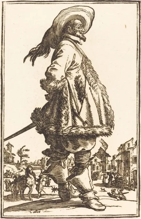 Framed Print : Noble Man with Mantle Trimmed in Fur, Holding his Hands Behind his Back. Creator: Unknown Framed Print : Noble Man with Mantle Trimmed in Fur, Holding his Hands Behind his Back. Creator: Unknown