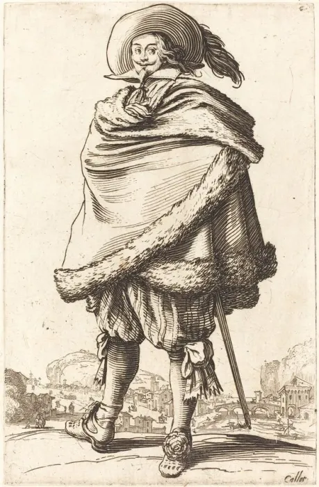 Framed Print : Noble Man Wrapped in a Mantle Trimmed with Fur, c. 1620 / 1623. Creator: Jacques Callot Framed Print : Noble Man Wrapped in a Mantle Trimmed with Fur, c. 1620 / 1623. Creator: Jacques Callot