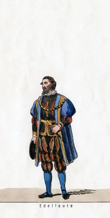 Framed Print : Nobleman, costume design for Shakespeares play, Henry VIII, 19th century Framed Print : Nobleman, costume design for Shakespeares play, Henry VIII, 19th century