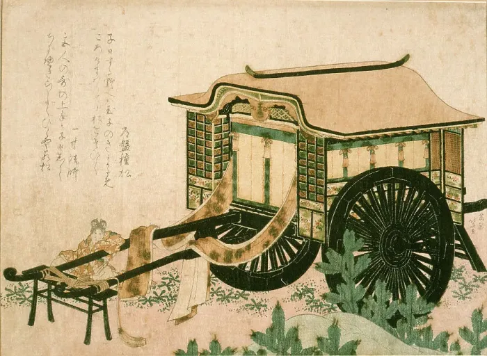 Framed Print : Nobleman's Cart, 19th century. Creator: Hokusai Framed Print : Nobleman's Cart, 19th century. Creator: Hokusai